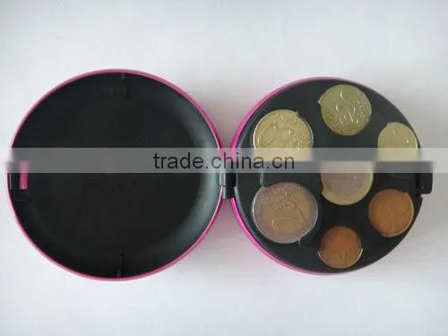 Metal Round Euro Coin Box