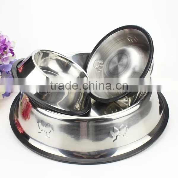 Food Feeder Dish Serving Bowl Water Container Rubber Base Cat Dog Pet Bowl photo-3