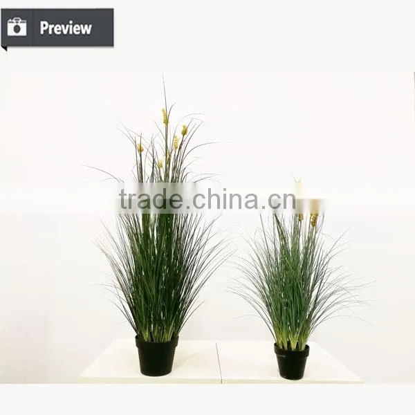 Artificial Grass Synthetic Onion Grass With Cattails Spray Fake Grass in Pot photo-5