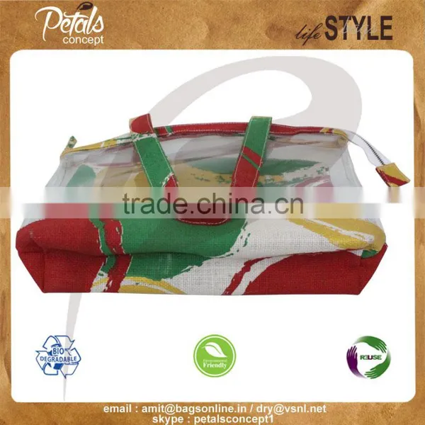 See Through PVC / PP Laminated Jute Bag With Pouch photo-6