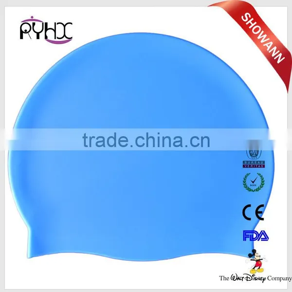 Customized Logo 100% Silicone Swimming Cap With Adult and Kid Size photo-3
