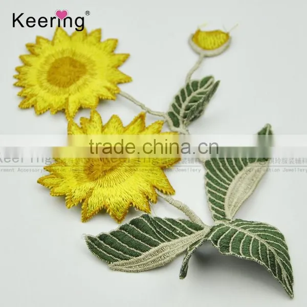 2017 New Arrival Beautiful Embroidery Flower Patch Design Applique From Keering WEF-765 photo-2