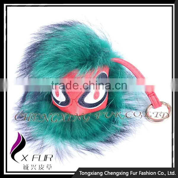 CX-R-48D Long Hair Fashion Cheap Genuine Raccoon Fur Keyring photo-3