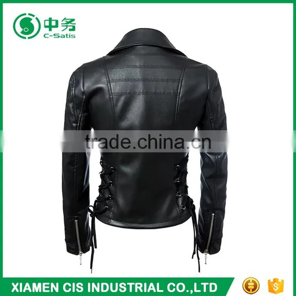 2017 New Fashion Women PU Leather Jacket for Sale photo-2