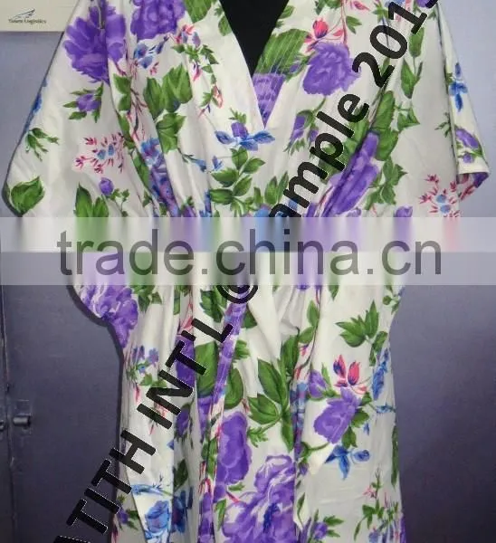 Viscose Printed V Neck Gown photo-6