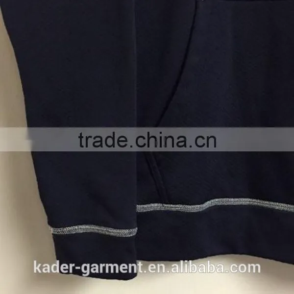 Unisex Pullover Hooded Sweatshirt Dark Blue Hoodie With Pocket photo-4