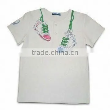 Men's T-shirt, Made of 100% Cotton, Single Jersey Fabric and Embroider at Right Sleeve