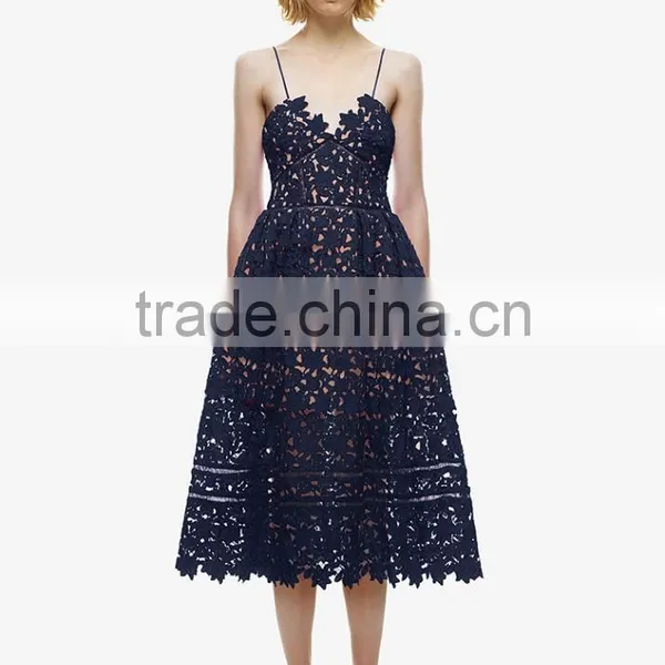 2016 New Handmade White Red Sexy Deep V-neck Flower Lace Dress Runway Elegant Dresses Hollow Out Long Dress Shoulder-Straps photo-4