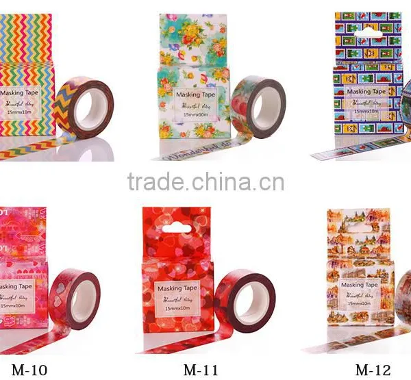 Multicolor Customized Japan Washi Tape 1.5cm*10m Cut by Hand Adhesive Paper Tape Whole Roll no Trace Removeable photo-5