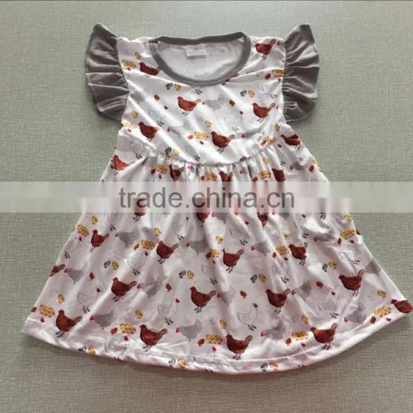 2017 Baby Girls Chicken Smock Dress, Children Wholesale Smocked Dresses Baby Girls Chicken Smock Dress,
