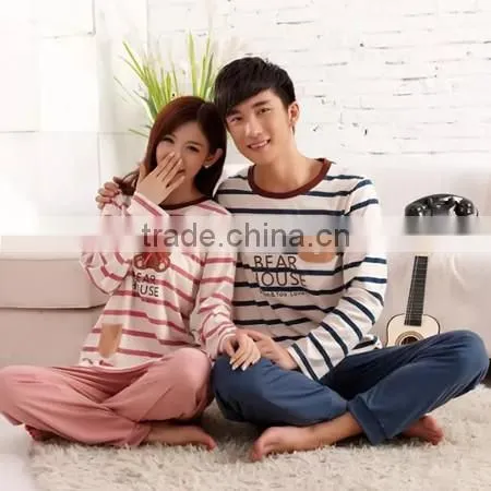 2015 Wholesale Striped Style Couple Pajamas photo-3