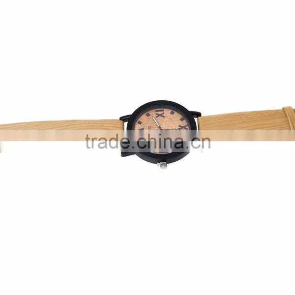 Cost-effective High Quality Vogue Leather Strap Bamboo Watch Wooden Watch photo-3