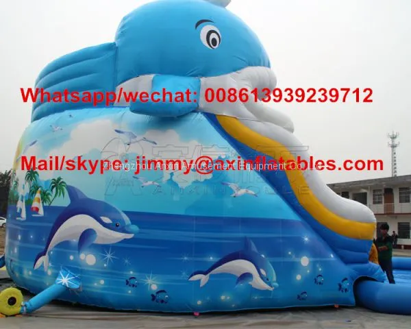 Hot Sale 0.55MM PVC Material Outdoor Inflatable Jumping Slide,Land Inflatable Water Pool Park For Kids photo-3