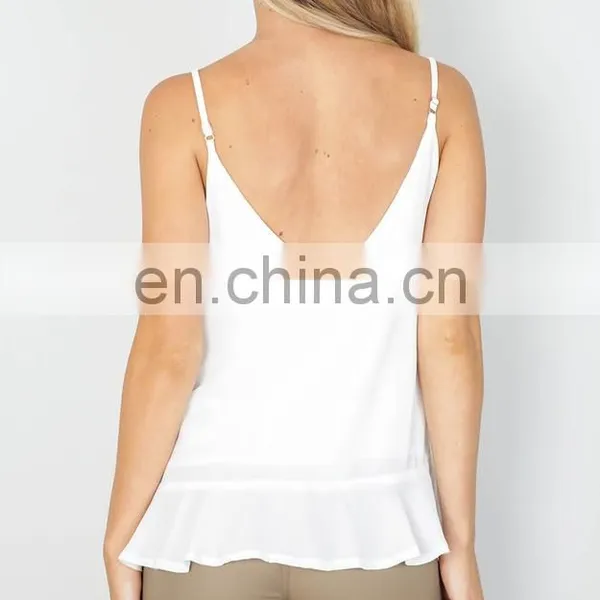 Latest Tops Designs Girls Ruffle Halter Halter Neck Tops Wholesale photo-4