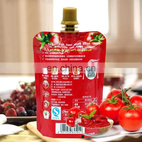 Customized Reusable Tomato Sauce Food Grade Packaging Bag Spout Pouch Bag / Pouch Plastic Spout photo-2