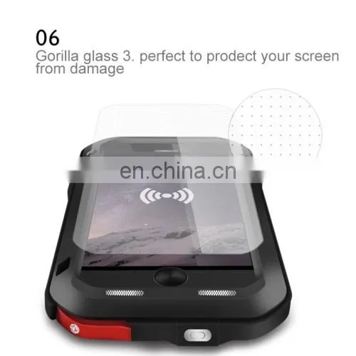 Metal Protective Case With QI Standard Wireless Charger Receiver and Gorilla Toughened Glass Film for IPhone 6 photo-5