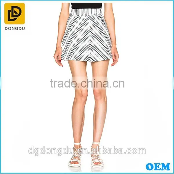 2016 New Fashion Yong Girls Striped Mini Skirt photo-3