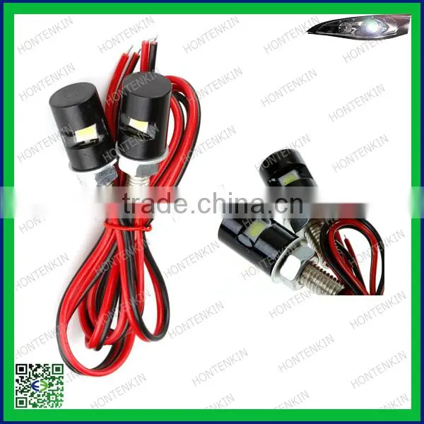 Accessory 2x White LED Motorcycle & Car License Plate Screw Bolt Light Blub Kit