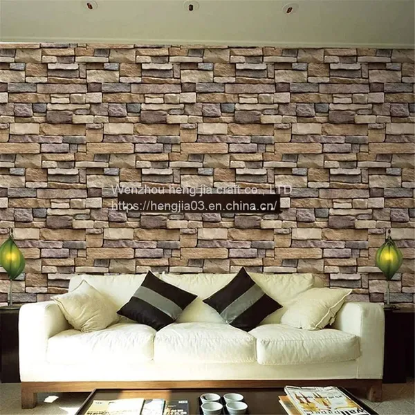 Since the Glued Stone Wallpaper Contact Paper Brick Fireplace Kitchen Defensive Wall Splashing Mesa Door Gasket photo-5