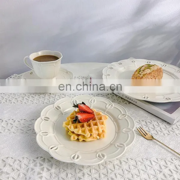 Luxury Restaurant Hollow Dinner Party Charger Wedding Porcelain Ceramic Fruit Dessert Dishes Plates Dinnerware photo-2