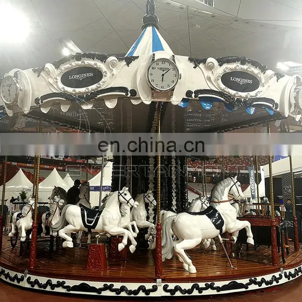 Fairground Kids Fiberglass Carousel Amusement Park Equipment Merry go Round photo-5