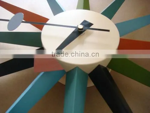 Multi Coloured Starburst Clock Aluminum Quartz Holder Wall Clock photo-3