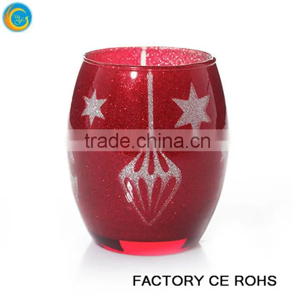 Christmas Red Glass Candle Jar Shades / Table Top Candelbra / Jar for Candles Wholesale Quality Choice photo-6