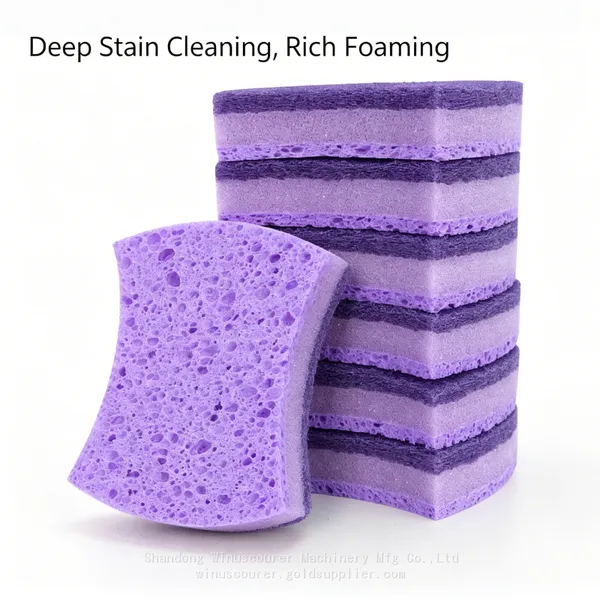 High Absorbent Purple Wood Pulp Sponge Daily Dish Scrub Sponge photo-2