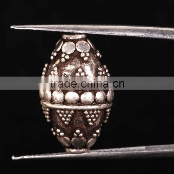 925 Solid Sterling Silver Drums With Granulation Beads