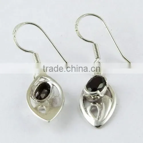 Affordable !! Garnet 925 Sterling Silver Earring, Silver Jewelry, Indian Silver Jewelry photo-5