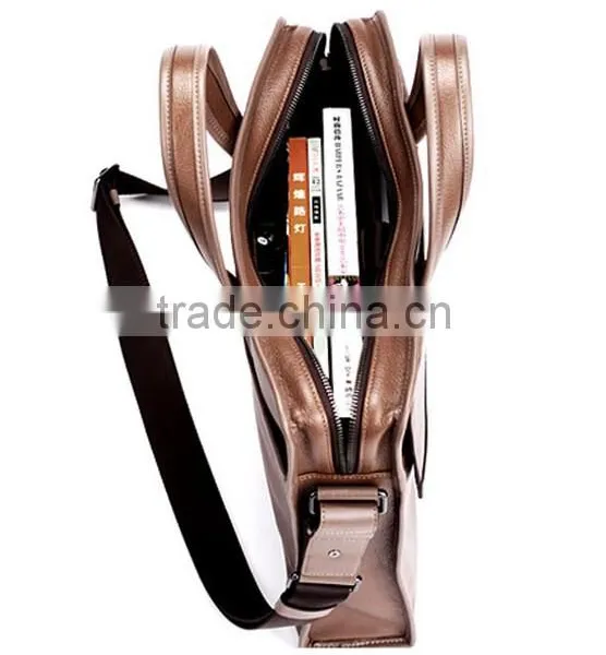 2014 Famous Brand Custom Mens Leather Messenger Bag Laptop Briefcase Wholesale Handbag China photo-2