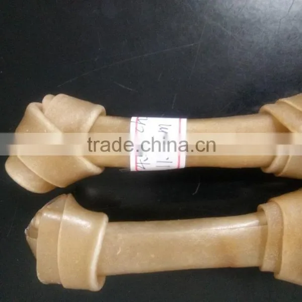 Natural Rawhide Knotted Dog Bone Dog Chew photo-2