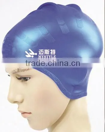 Waterproof Custom Silicone Long Hair Swim Caps/ear Protection Swimming Cap photo-3