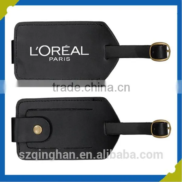 Custom Logo Luggage Tag Metal Buckle Design Tag Leather Material Luggage Tag photo-6
