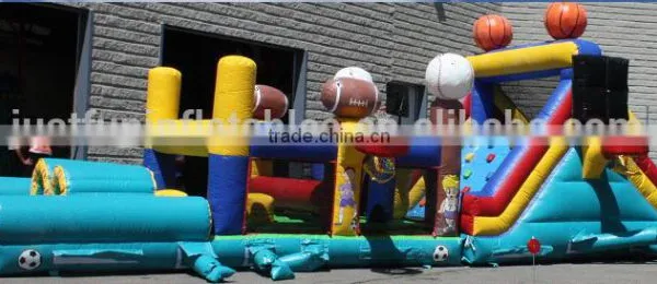 40ft Long Backyard Cheap Commercial Inflatable Sports Obstacles Courses for Kids photo-6
