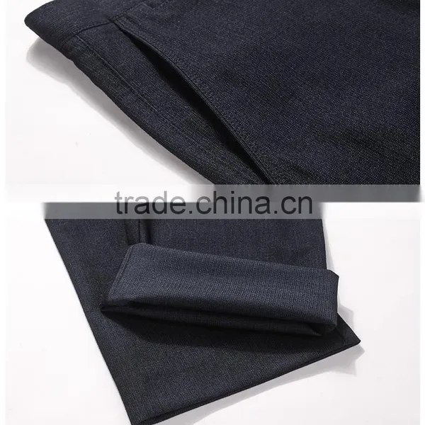 Navy Color Cotton Polyester Spandex Casual Pants Stretch Twill Mens Pants With Jet Pockets photo-4