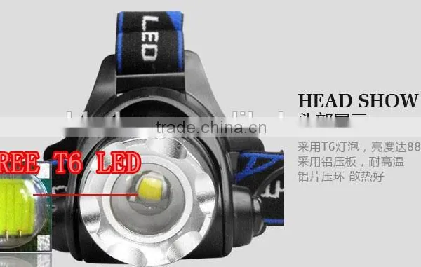 XML-T6 LED Light With Zoom Function New Design Headlamp Rechargeable Headlamp photo-5