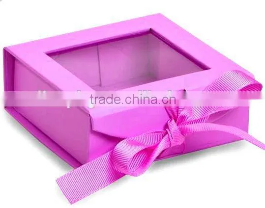 Eco-friendly Custom Black Small Gift Box With Transparent Window photo-3