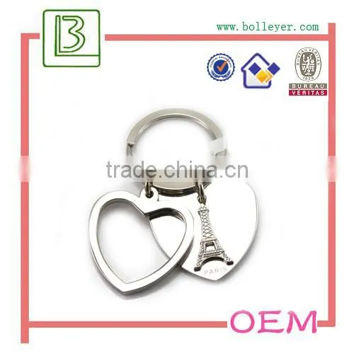 Heart Shape Eiffel Tower Metal Keychain photo-5