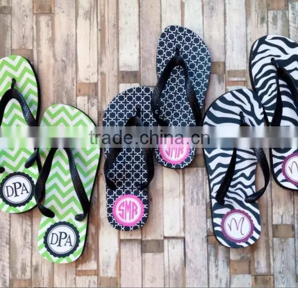 Personalized Women's Black Initial Monogram Sandals photo-2