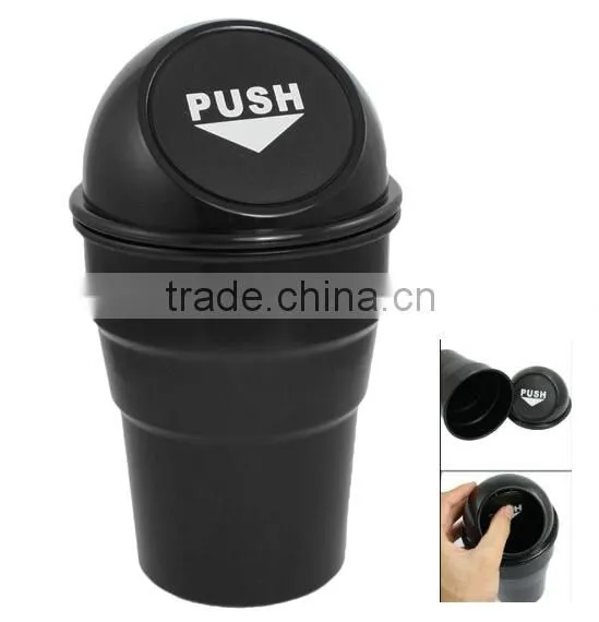 2016 New Design Black Plastic Cover Home Car Ashtray Trash Bin Can Garbage Container photo-5