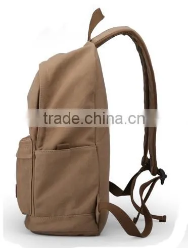 Casual Style Pure Cotton Canvas Backpack Sports Backpack photo-3