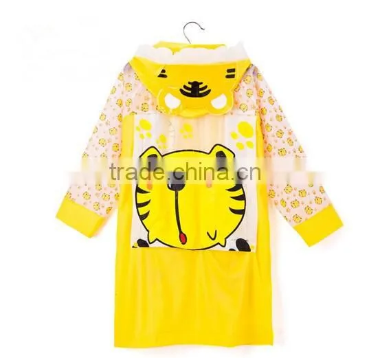 Carton Tiger Animal Squarepants Kids Raincoat Waterproof Hooded Jacket photo-4