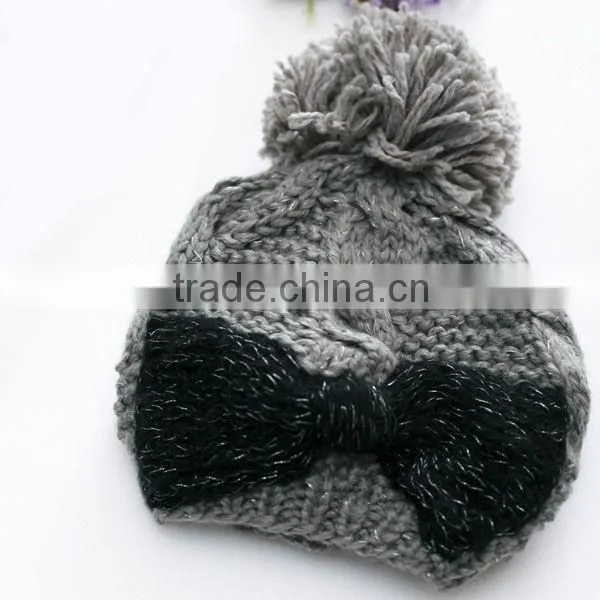 100% Acrylic Winter Knitted Hats With Pompoms photo-3