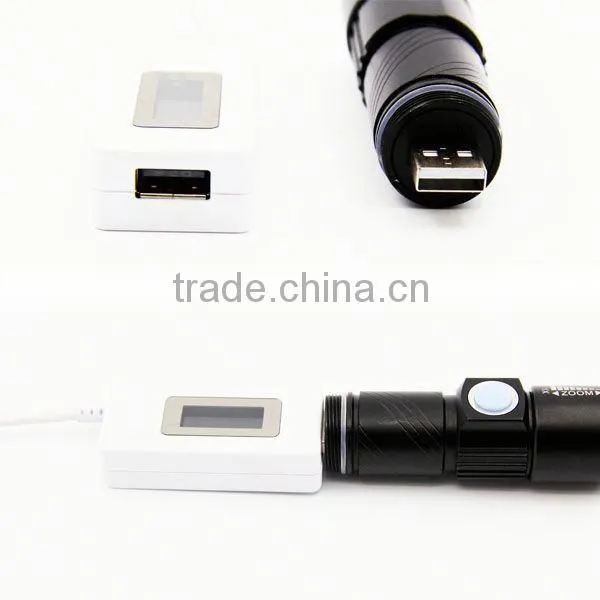 C92 Build in Battery Multifunction Mini Zoomable Tactical Usb Flashlight photo-3