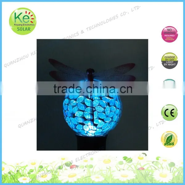 Glass Ball With Dragonfly Courtyard Light Solar Garden Light photo-4