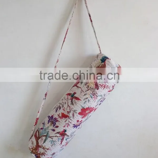 Yoga Bag Indian Ethnic Yoga Bag Traditional Yoga Mat Bag Unisex Bag Cross Body Bag Embroidery Yoga Bag Kantha Yoga Bag