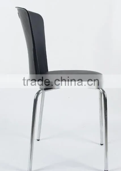 Super Cheap Wholesale Black Restraunt Stacking Dining Tube Plastic Chair With Cushion PM124 photo-3