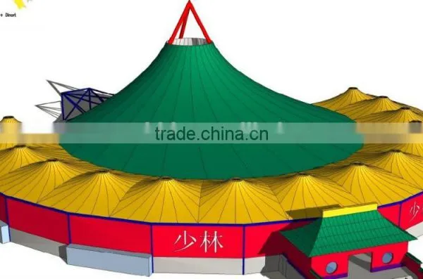 Tensile Fabric Architecture Design for Archaize Building Like Shaolin Temple in Beijing Chaoyang Park photo-4