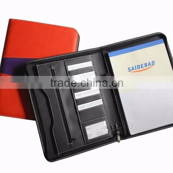 A4 Leather File Folder Document Holder Fashion Portfolio Folder Leather Portfolio Folder From Factory photo-6